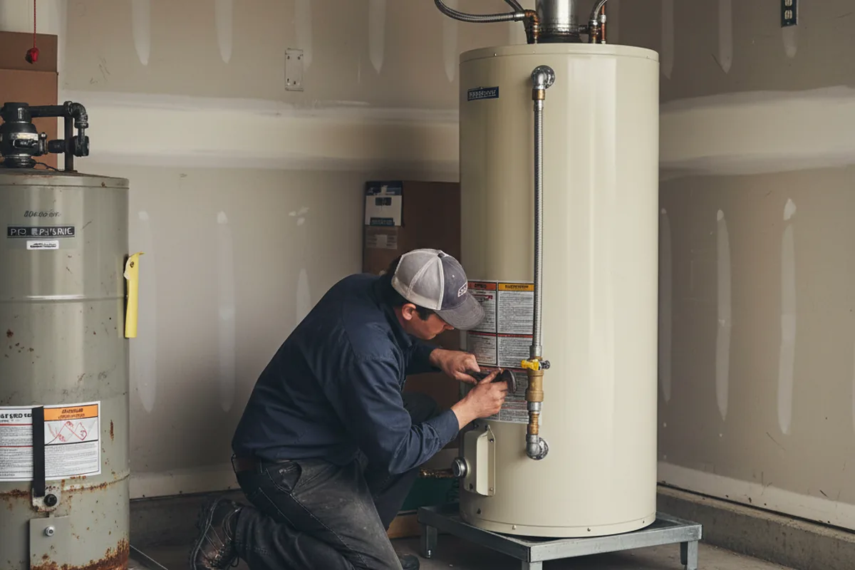 Water heater and shutoff valve replacement in Alexandria